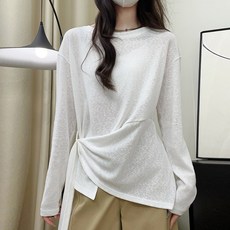 캐주얼 아웃도어 레이지 스타일 화이트 계열 긴소매 T 여성용 여름용 얇은 자외선 차단 셔츠 다용도로 활용 가능한 루즈핏 아우터 상의