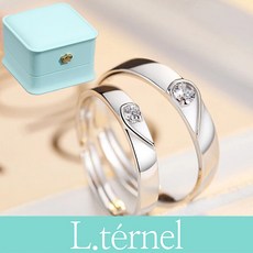 르떼르넬 LSSCR009 Sterling Silver 진짜 리얼 법정 순은 925 반반 하트 결혼 프로포즈 기념일 실버 커플 반지 은반지 커플링