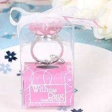 위탁 결혼 선물 다이아몬드 반지 모양 키체인 키 액세서리 축하 및 손님용 50 개, 04 sku-2