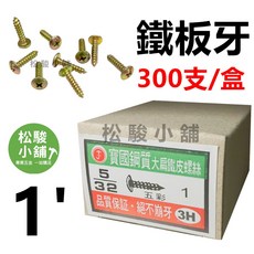 寶國 鐵板牙螺絲 300支/盒, 1個, 1" (300支/盒)