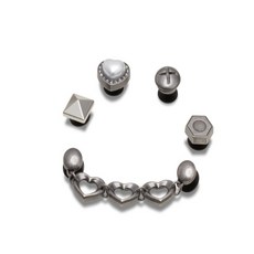 크록스 NC고잔 정품 지비츠 실버 로맨틱 지비츠 5개세트 10013669