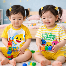 [2세트가격]아기상어 여름반팔세트 2개 / 상하바지세트