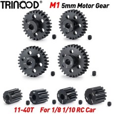 TRINOOD 스틸 금속 피니언 모터 기어 M1 1/8 RC 자동차 트럭 부품 5mm, 06 25T