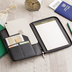 [각인가능]오브리즈 줄라이 가죽 지퍼형 메모패드+속지SET, 1개, 1매, 카본블랙(각인신청안함)