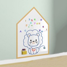 磁吸黑板 兒童自黏塗鴉牆壁貼 留言板 親子互動, 白色,50*60cm