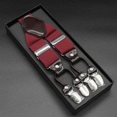 男士鬆緊揹帶夾 - 西褲吊帶、彈力肩帶、防滑吊褲帶扣