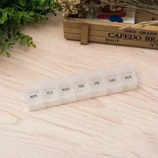 휴대용 7 일 알약 상자 주최자 여행 알약 상자 알약 보관함 상자 의학 정제 홀더 PillSplitter, Wt, 01 Wt