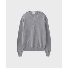 UNION BLUE HARD TWIST HENLEY-NECK 니트 MELANGE 그레이 GRAY 179006