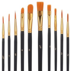 메이버 10Pcs 페인트 브러시 케이크 쿠키 장식용 식용 글리터 색상 먼지 제거용 브러시, 식용 금박 식품용 베이커리 먹는금 10개 세트 페인트