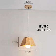 HUGO LIGHTING 實木吊燈 北歐時尚原木燈具, 單燈圓盤（原木底盤12cm），超商限2盞