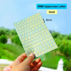 실리콘 세계 2-9mm 알파벳 문자 장식 스티커 DIY 금형 공예 만들기에 대 한 골드 에폭시 수지 필러, 04 Gold Uppercase-9MM