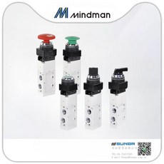 升加自控 Mindman 手動閥/機械閥 MBMV-4 操作簡便、反應靈敏 適用於各種氣動系統, 1個, MVMB-220-4PB-25/30,黑色-B