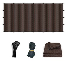 Junflying 90% 쉐이드 천 3x9.1m(10x30피트) 자외선 차단 통기성 햇빛 가리개 원단 D링 포함 파티오 퍼걸러 뒷마당 데크 정원용 투과성 햇빛 가, 그레이, 블랙, 8피트 x 10피트