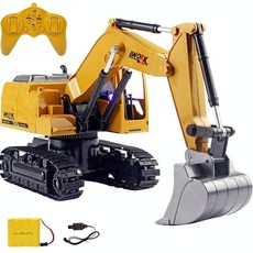 다기능 쇼벨카 삽 RC 불도저 RC 자동차 어린이 장난감 차 건설 차량 장난감 라디오 컨트롤 대형 사이즈 노랑, 1개, 상세페이지 참조