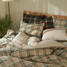 만리픽 체크 차렵이불 패드 사계절 침구 카페트