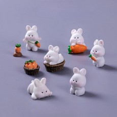 미니어처 토끼 당근 장식 피규어 인테리어소품 세트 가정용 실내, 1_당근