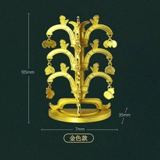 鳳冠金屬AR冰箱貼 國風裝飾品 旅遊紀念品, 斑神樹冰箱貼 金色款