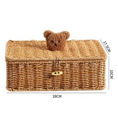 틈새 라탄바구니 등나무 수납바구니 사각라탄바구니 보관함, 1개, D. 연한 커피색 중형 디자인