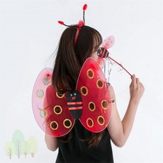 파스텔숲길 파티용품 무당벌레 요정 날개세트 3종