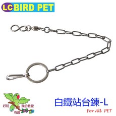 ＊來成鳥園＊鸚鵡腳鍊/外出鍊/白鐵站台鍊L款 適合大賈丁、達士奇等中大型鸚鵡, 1個