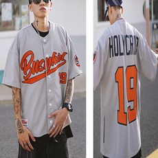 그레이 반팔 야구져지 야구유니폼 운동져지티셔츠 Y245