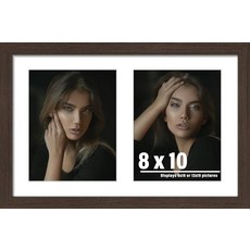 DUENPY 31.9x33.1cm12.2x13.1인치 폴라로이드 콜라주 프레임 폴라로이드 5.1x7.6cm2x3인치 미니 즉석 프린트 사진 12개의 구멍이 있는 미니 액자, 12x19（8x10 opening）, 호두