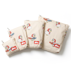 오우아스튜디오 어린이집 준비물 방수 파우치 4종 세트, 코니베이지