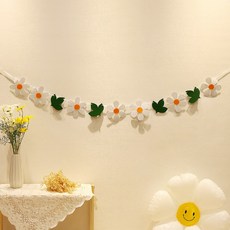 이벤트홀릭 꽃 펠트 가랜드 3종, 1개, 2.데이지꽃 가랜드