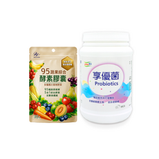 LOHAS優活 享優菌顆粒+95蔬果綜合酵素膠囊 幫助維持消化道機能, 2個, 1份