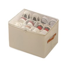 커버가 있는 접이식 방진 및 방습 신발 상자 패브릭 다기능 수납 상자 세탁 및 정리 수납 상자 등 다양한 물품을 보관할 수 있습니다, White, 1개