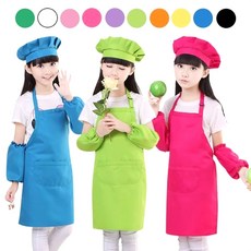 아이앞치마 초등요리앞치마 어린이요리사 두건세트, 화이트_L(7-13세)