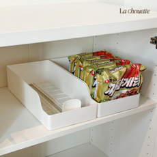 라슈에뜨 팬트리 자동 푸쉬 수납함 과자 라면 즉석밥 자동정리 간식 정리함, 크림화이트 (1개), 1개