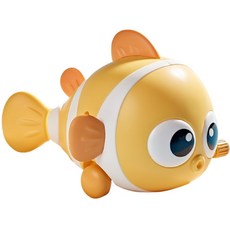 發條小丑魚玩具 - 無須電池，兒童學步搖擺滑行益智玩具, 1, 黃色
