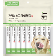 무마진 짜먹는 소고기야채죽 강아지간식 보양 35p, 소고기야채죽35P, 14g, 35개