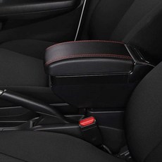 레이콘솔박스 차량 상자 팔걸이 중앙 받침 장식 자동차 컵홀더 가죽, 상세페이지 참고, 1. 대형(블랙/레드)