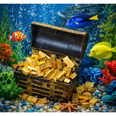 해적 컨셉 사진 촬영 소품 해적 보석 보물상자 해적 보물 수정 보석 공주 성과 해적 보물 상자 디자인 작은 금색 상자 무지개 보석 소품 악세사리 보관함 인테리어, 한가지 옵션