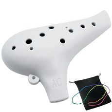 오카리나 악기 12홀 알토 플라스틱 C조 AC Ocarina 취주관 수지 화이트, 상세페이지 참조, 1개