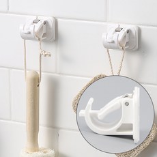 심플디자인 다목적 부착식 봉 집게 2P, 화이트, 1세트