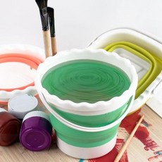 키밍 수채화 실리콘 물통 다용도 접이식 휴대용 jps+5645bZ, 원형