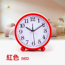 DIU 鬧鐘學生專用簡約床頭鬧鐘桌面時鐘鬧鐘高顏值臺鐘小鬧鈡, 紅色:如圖
