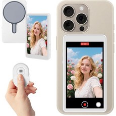 2025 무선 셀카 모니터 화면 아이폰 및 안드로이드용 1800mAh 자석 휴대폰 브이로그 블루투스 리모컨 3단계 밝기 미러링 후면 카메라 틱톡 라이브 S1