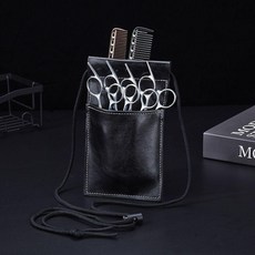 無品牌 美髮專用剪刀包 髮型師斜挎收納工具包, 1個, 黑色 配繩子肩帶