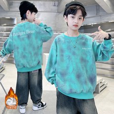 베비포 기모 물나염 심플 레터링 맨투맨 -BR2