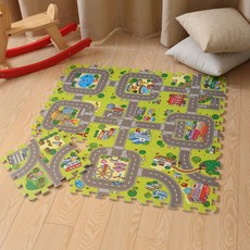 도로교통매트9P 퍼즐매트 30x30x1cm, 상세페이지 참조, 1개