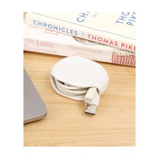 3coins 半自動集線器 矽膠捲線器 線材收納, 1個, 集線器白色