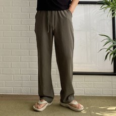 몽키 4color 남자 여름 프레쉬 폴리 마 린넨 세미와이드 밴딩팬츠