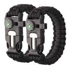 타닥 파라코드 팔찌 아웃도어 캠핑 등산 나침반 응급 구조 생존 팔찌, 1세트, A-2