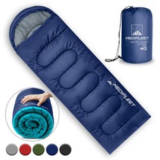 메디플릿 겨울용 머미형 야외 캠핑 침낭 + 수납가방, 1개, 네이비 블루 (2400g)