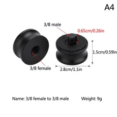 알루미늄 합금 암에서 수 나사산 어댑터 모노포드 마운트 삼각대 카메라 라이트 스탠드 3/8 인치 1/4 개, 04 A4