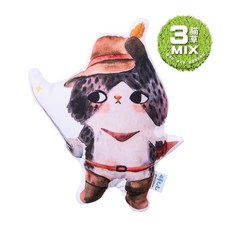 貓多多寵物小舖 可蒂毛毛 拉查花聯名 3MIX貓草包 貓玩具 貓草 木天蓼, 1個, 長靴貓